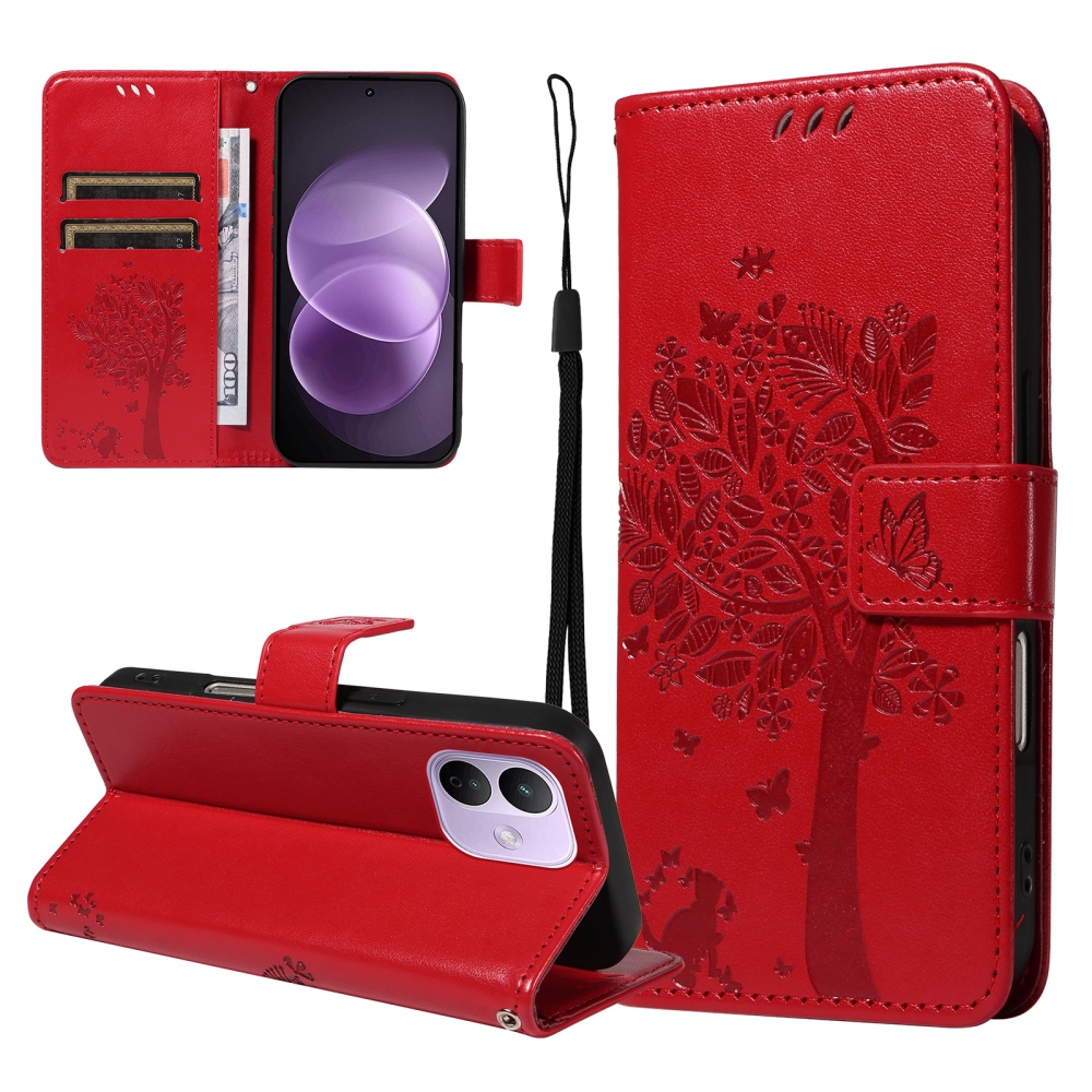 Trees knížkové pouzdro na Xiaomi Redmi Note 17 Pro 5G - červené