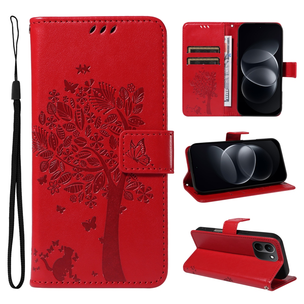 Trees knížkové pouzdro na Xiaomi Redmi Note 17 Pro Max 5G - červené