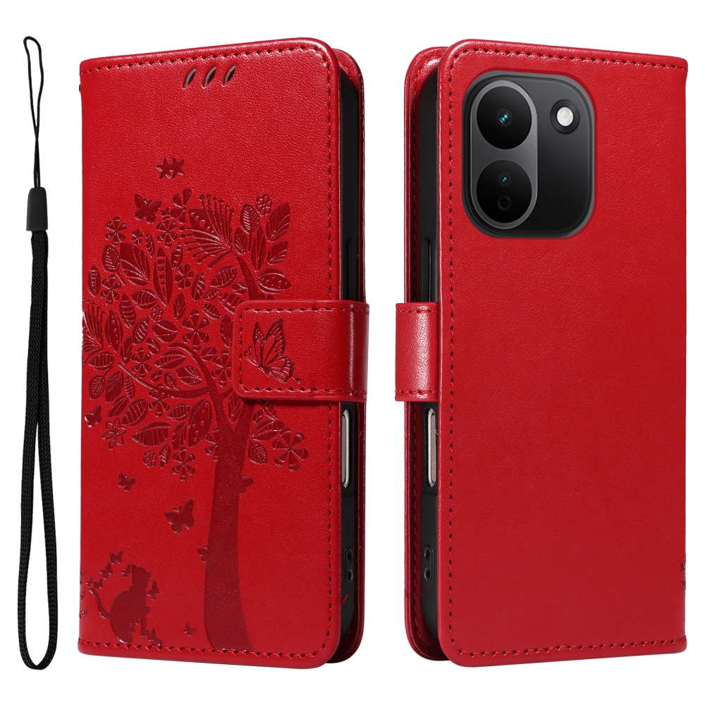 Trees knížkové pouzdro na Xiaomi Redmi Note 17 Pro Max 5G - červené