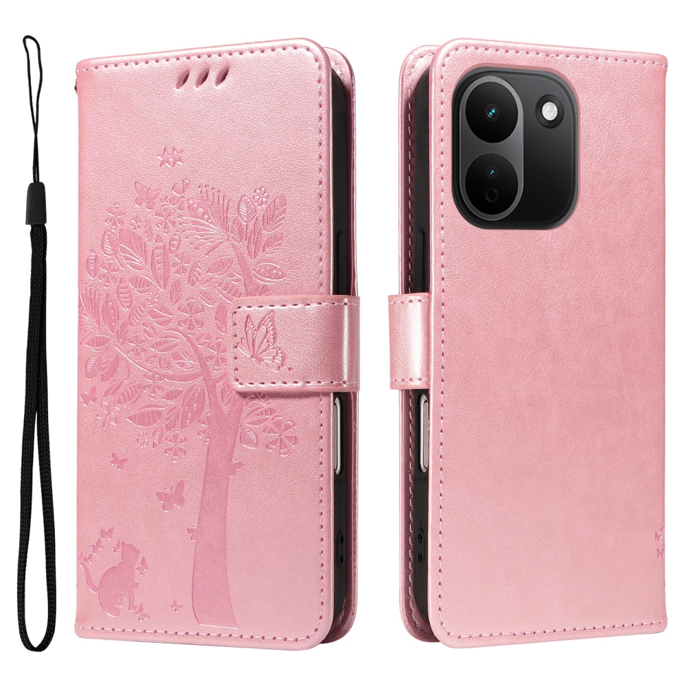 Trees knížkové pouzdro na Xiaomi Redmi Note 17 Pro Max 5G - růžovozlaté