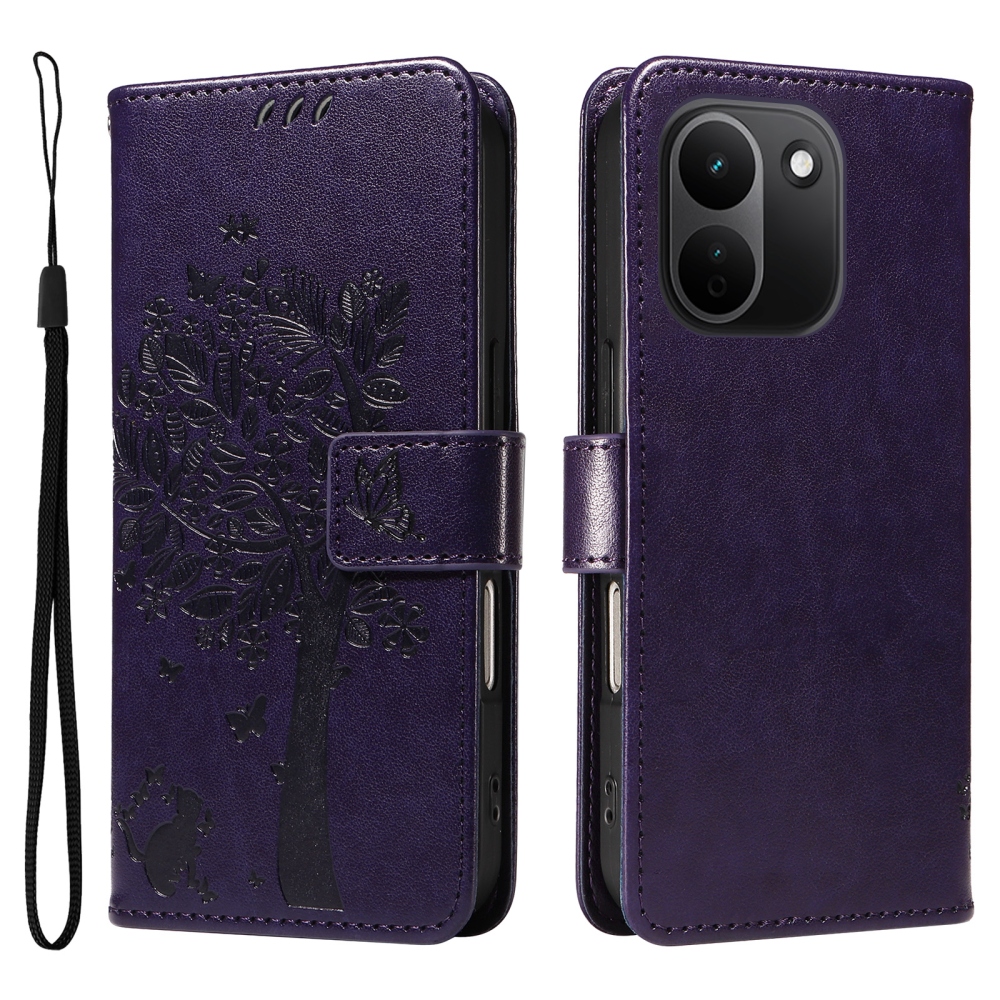 Trees knížkové pouzdro na Xiaomi Redmi Note 17 Pro Max 5G - tmavěfialové