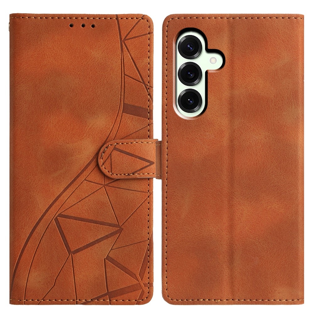 Triangly knížkové pouzdro na Samsung Galaxy A37 5G - hnědé