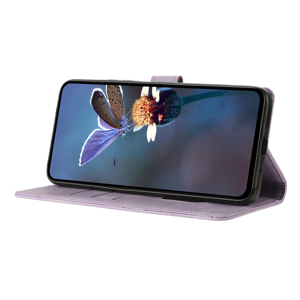 Triangly knížkové pouzdro na Samsung Galaxy A57 5G - fialové