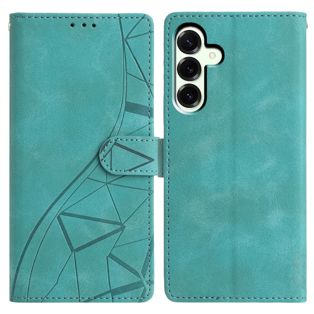 Triangly knížkové pouzdro na Samsung Galaxy A57 5G - zelené