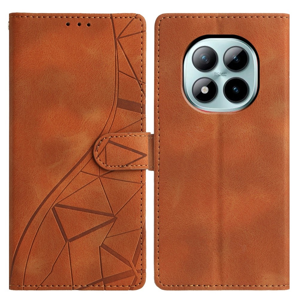 Triangly knížkové pouzdro na Xiaomi Redmi Note 15 Pro+ 5G - hnědé