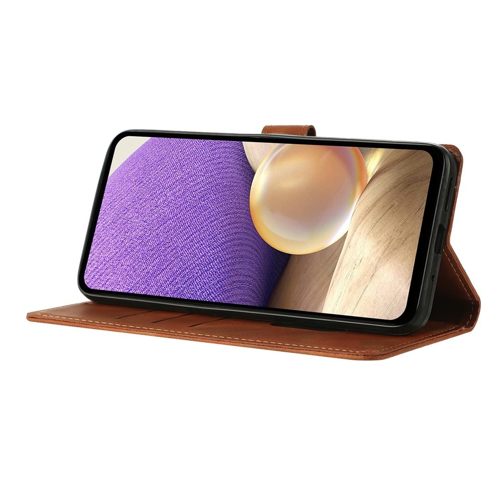 Triangly knížkové pouzdro na Xiaomi Redmi Note 15 Pro+ 5G - hnědé