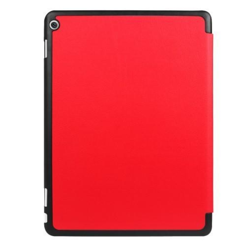 Trifold polohovatelné PU kožené pouzdro na Huawei MediaPad M3 Lite 10 - červené