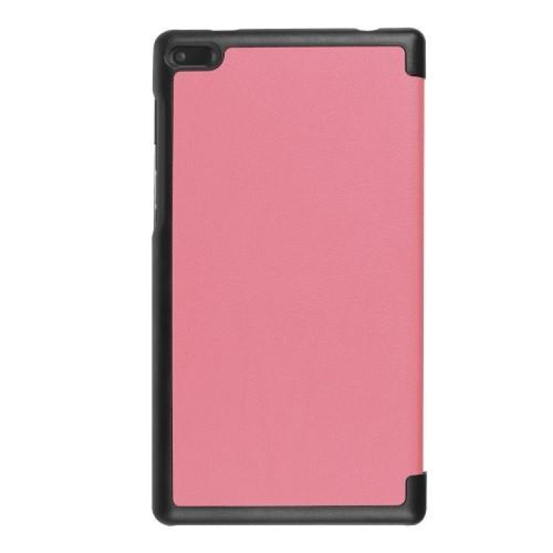 Trifold polohovatelné PU kožené pouzdro na Lenovo Tab 7 Essential (2017) - růžové