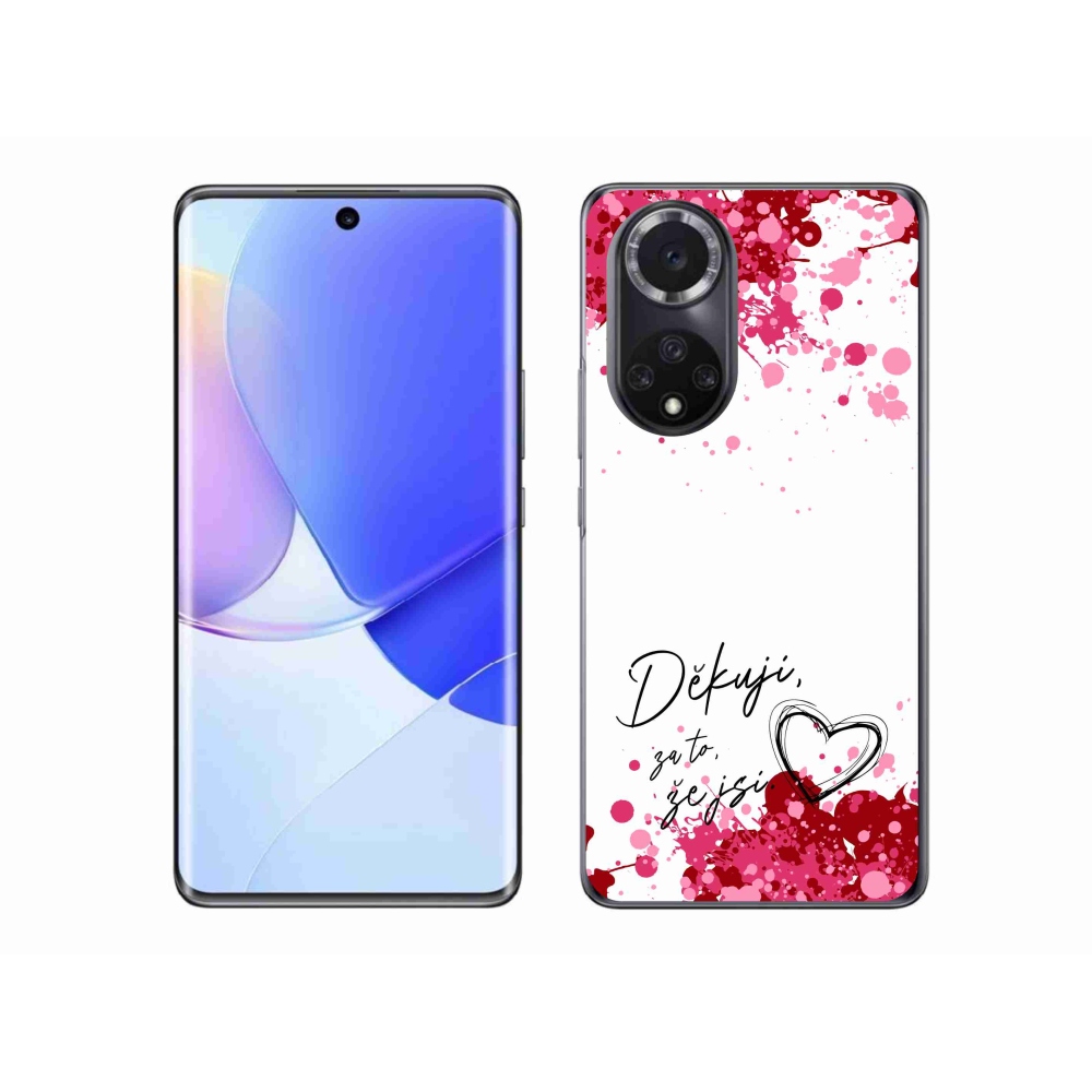 Gelový kryt mmCase na Huawei Nova 9 - zamilovaný text 2 bílé pozadí