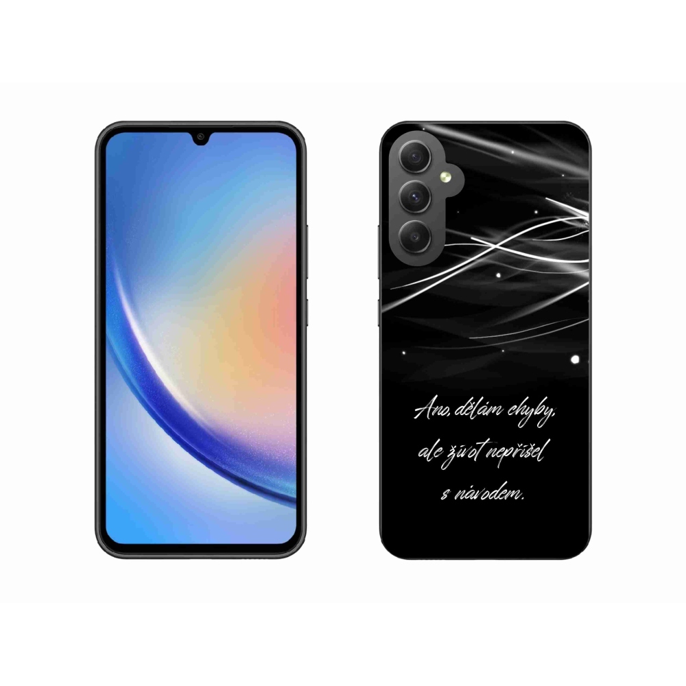 Gelový kryt mmCase na Samsung Galaxy A34 5G - citát černé pozadí
