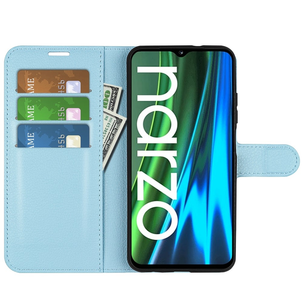 Litchi knížkové pouzdro na Realme Narzo 50i - modrý