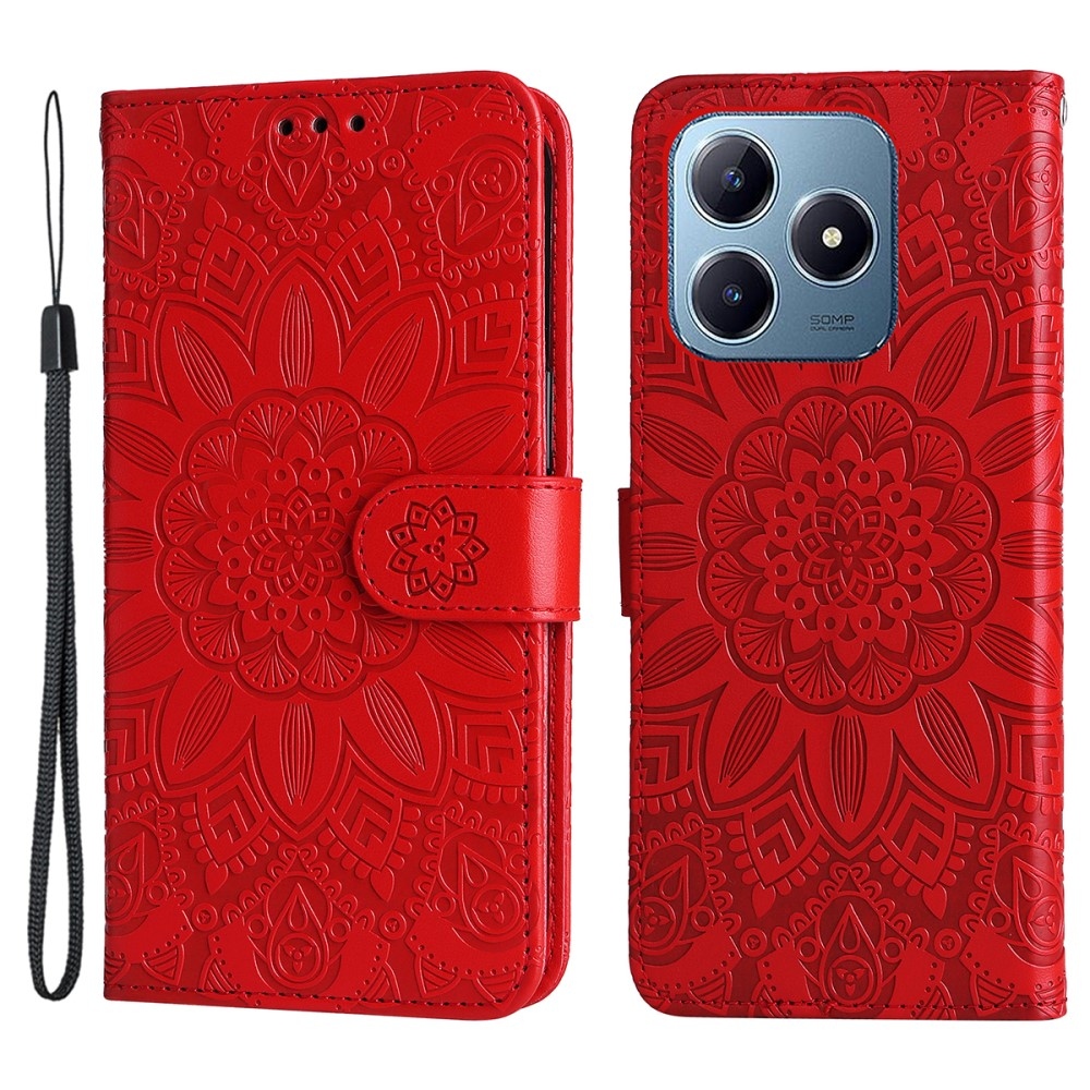 Sunflower knížkové pouzdro na Realme Note 60 - červené
