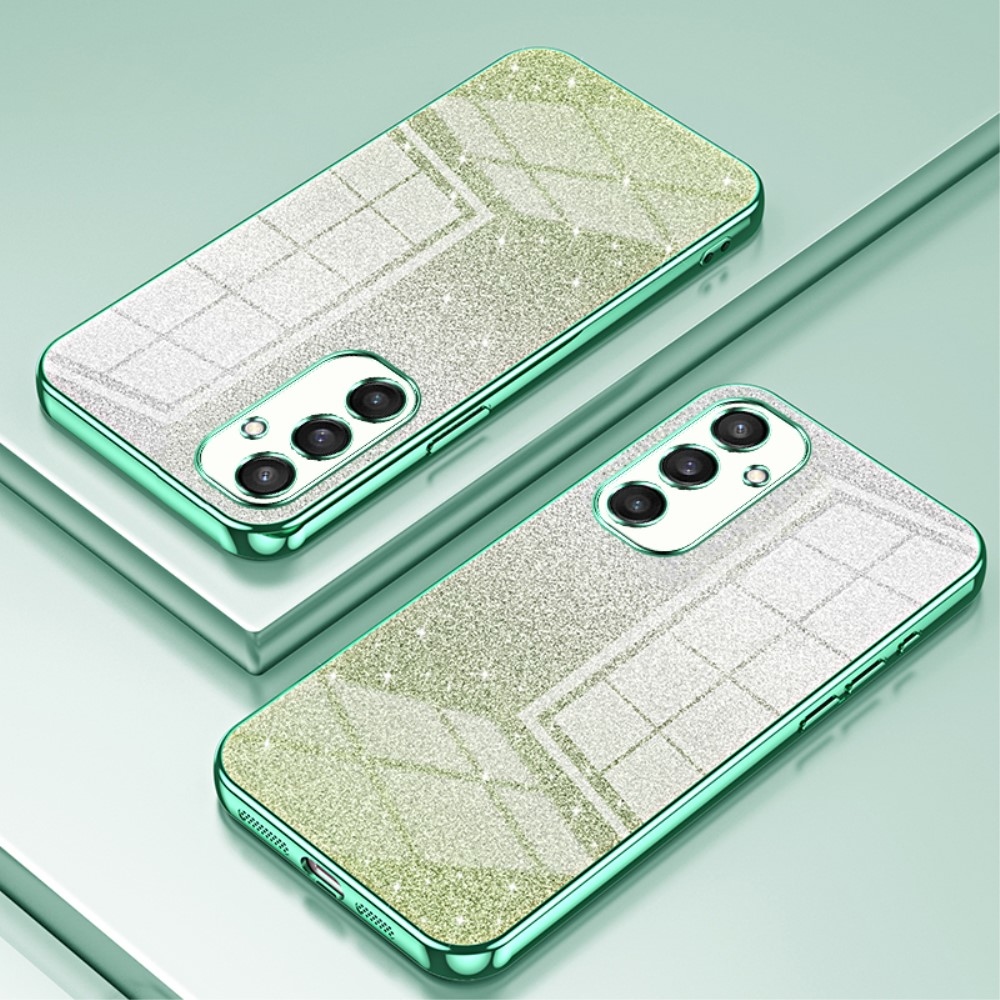 Cut gelový třpytivý obal na Samsung Galaxy S24+ - zelený