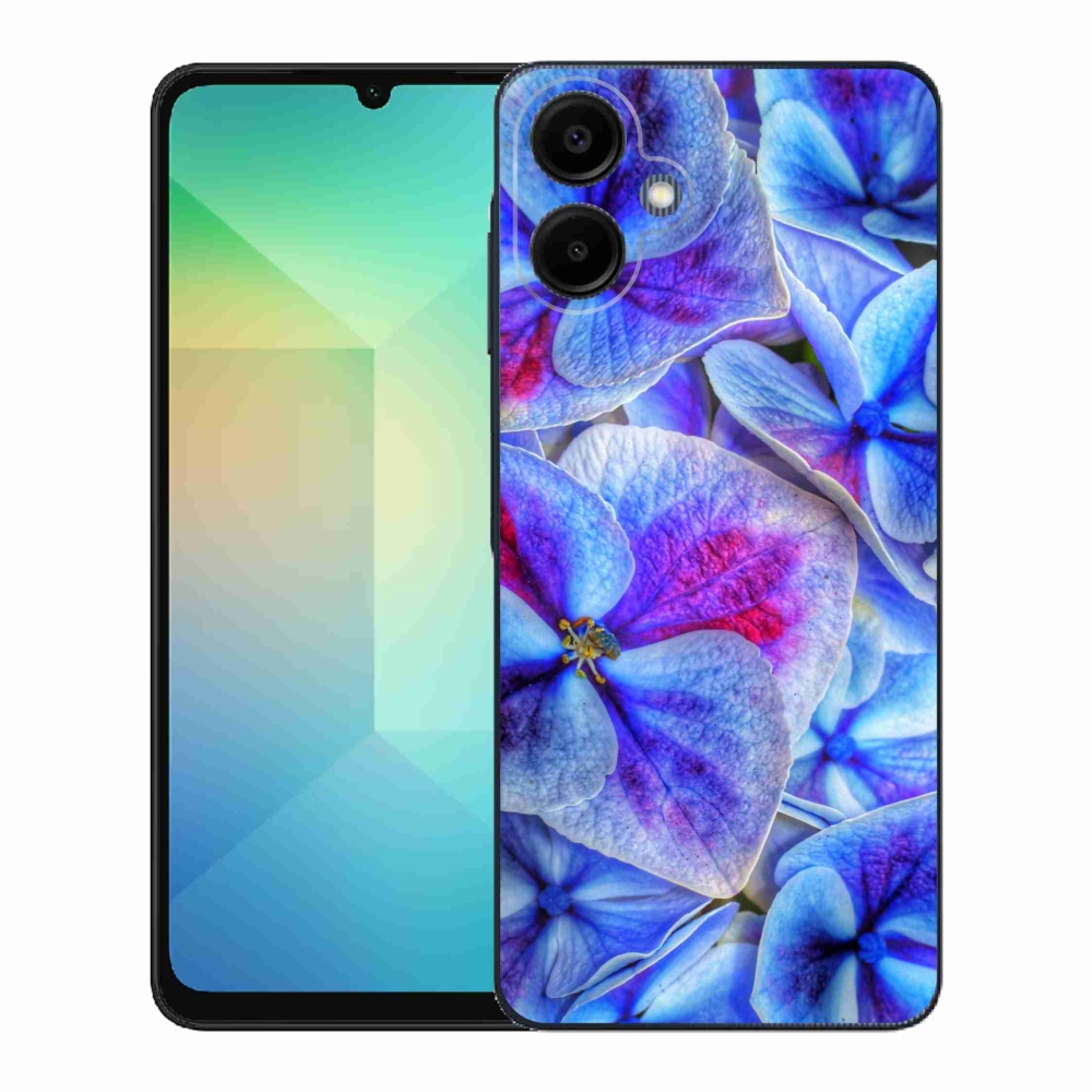 Gelový kryt mmCase na Samsung Galaxy A06 4G - modré květy 1