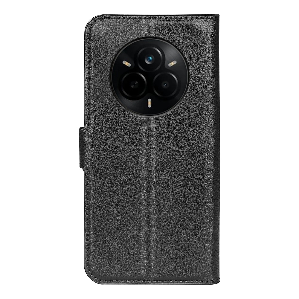 Litchi knížkové pouzdro na Realme 14 Pro 5G - černé