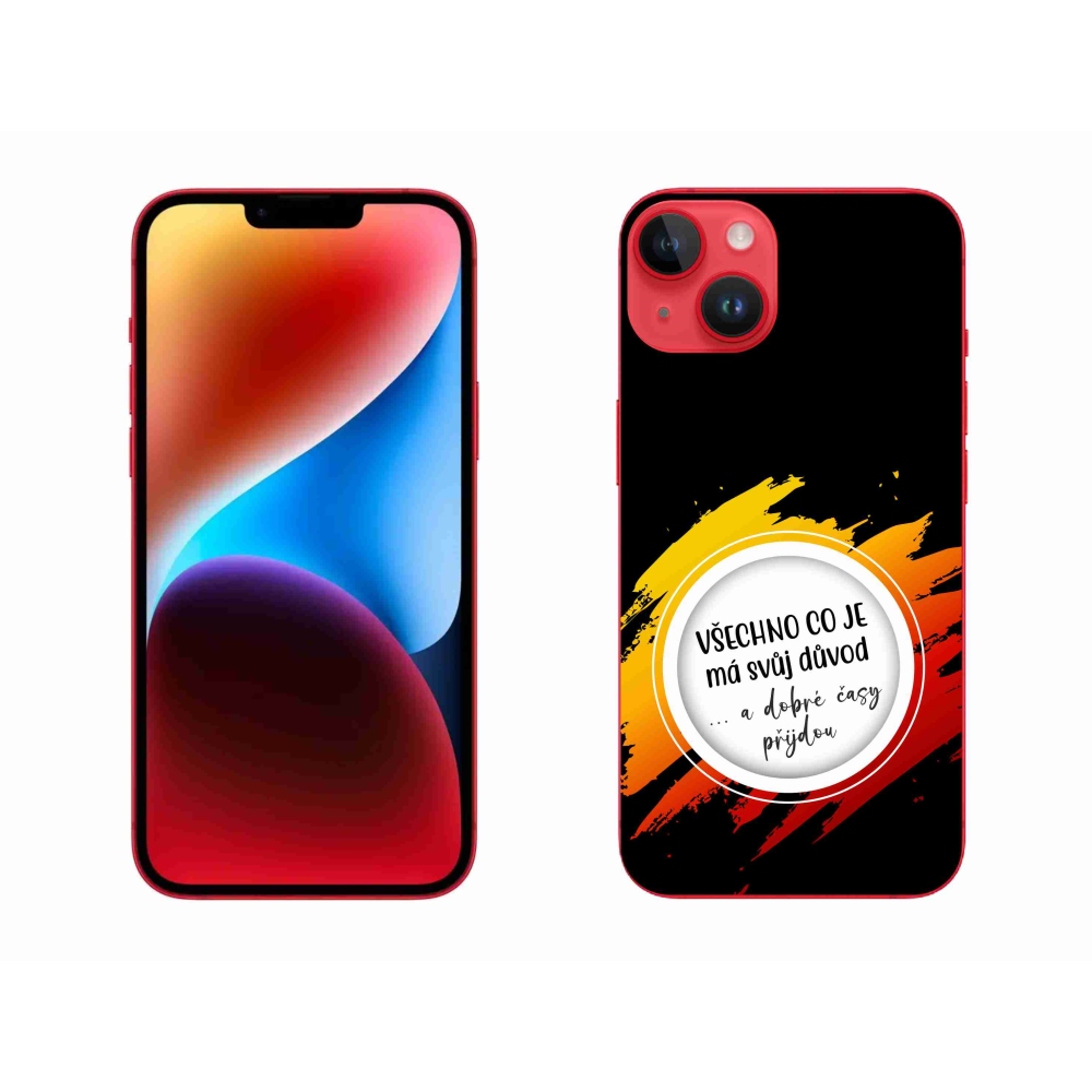 Gelový kryt mmCase na iPhone 14 Plus - citát 3 černé pozadí