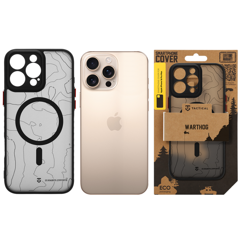 Tactical MagForce Warthog Kryt pro Apple iPhone 16 Pro Max Asphalt
