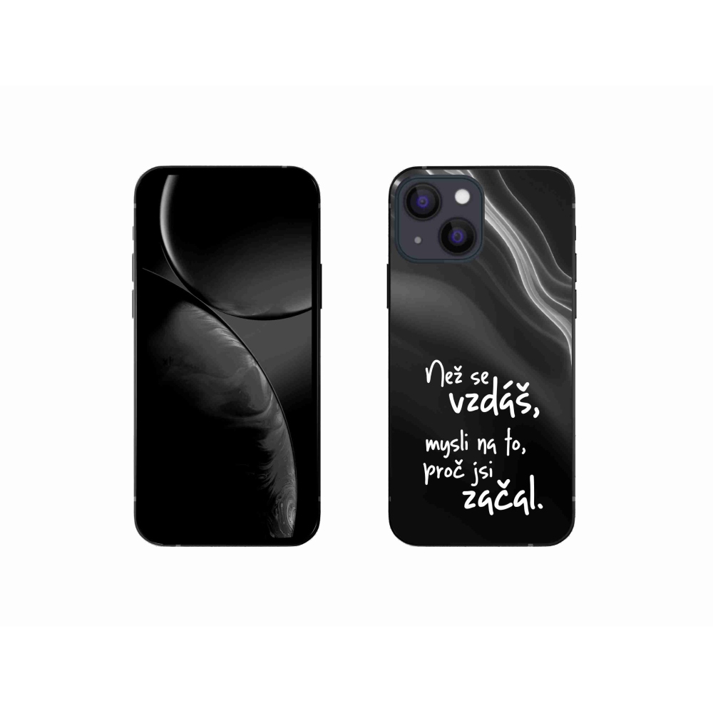 Gelový kryt mmCase na iPhone 13 mini 5.4 - citát 2 černé pozadí