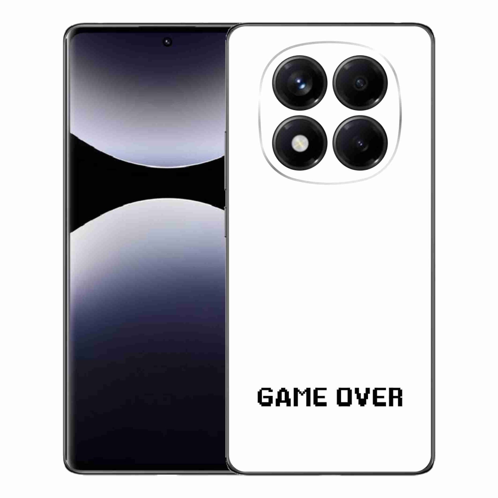 Gelový kryt mmCase na Xiaomi Redmi Note 14 Pro - game over bílé pozadí