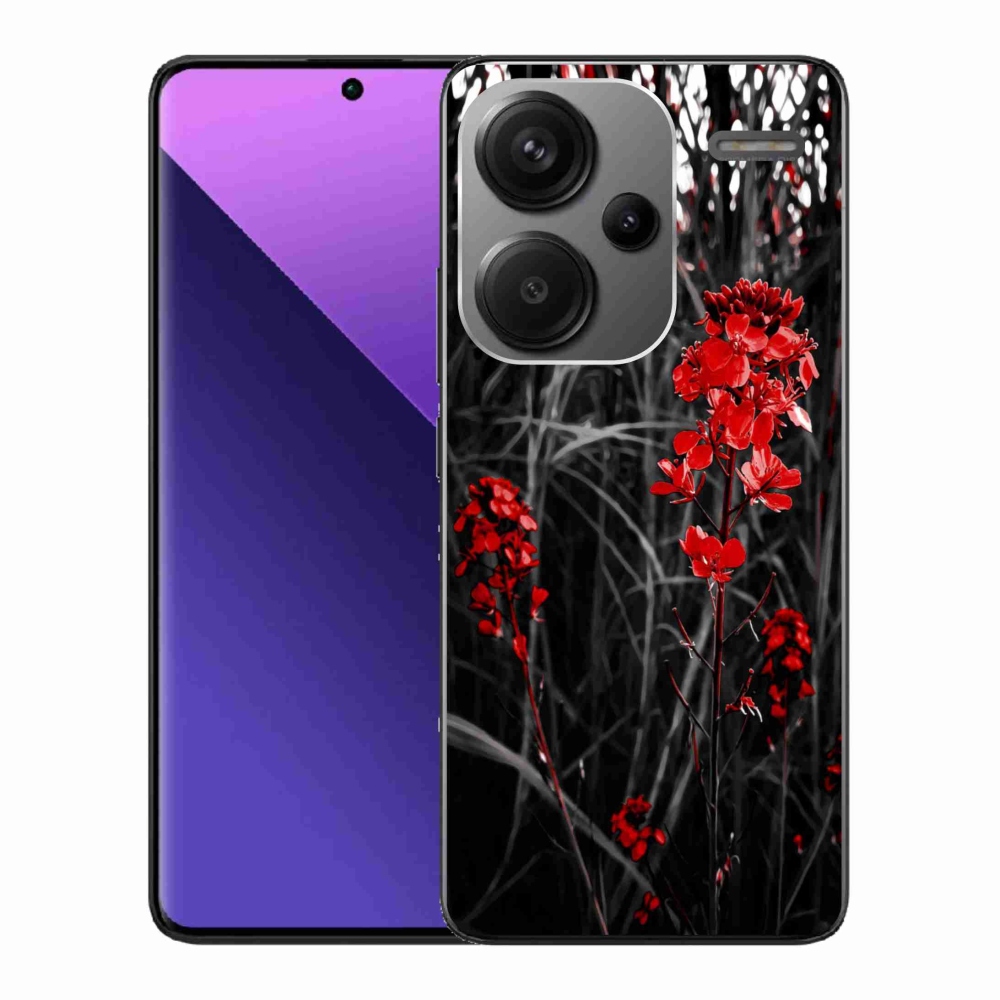 Gelový kryt mmCase na Xiaomi Redmi Note 13 Pro+ 5G - červená rostlina