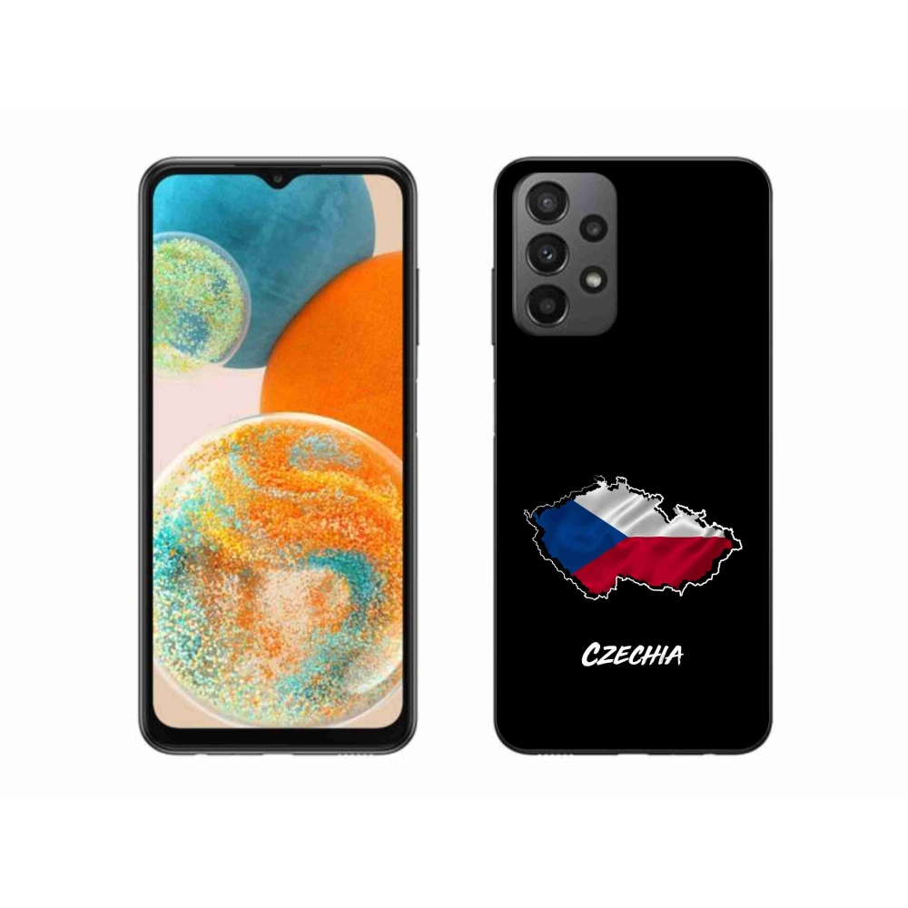Gelový kryt mmCase na Samsung Galaxy A23 4G/5G - Czechia černé pozadí