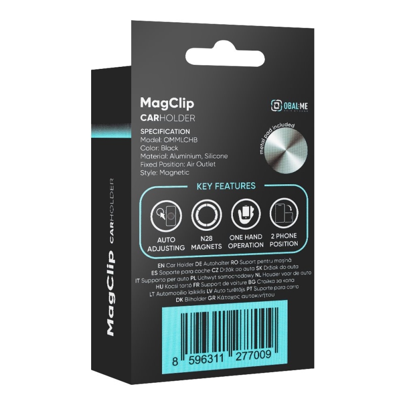 OBAL:ME MagClip Magnetický Držák do Auta Black