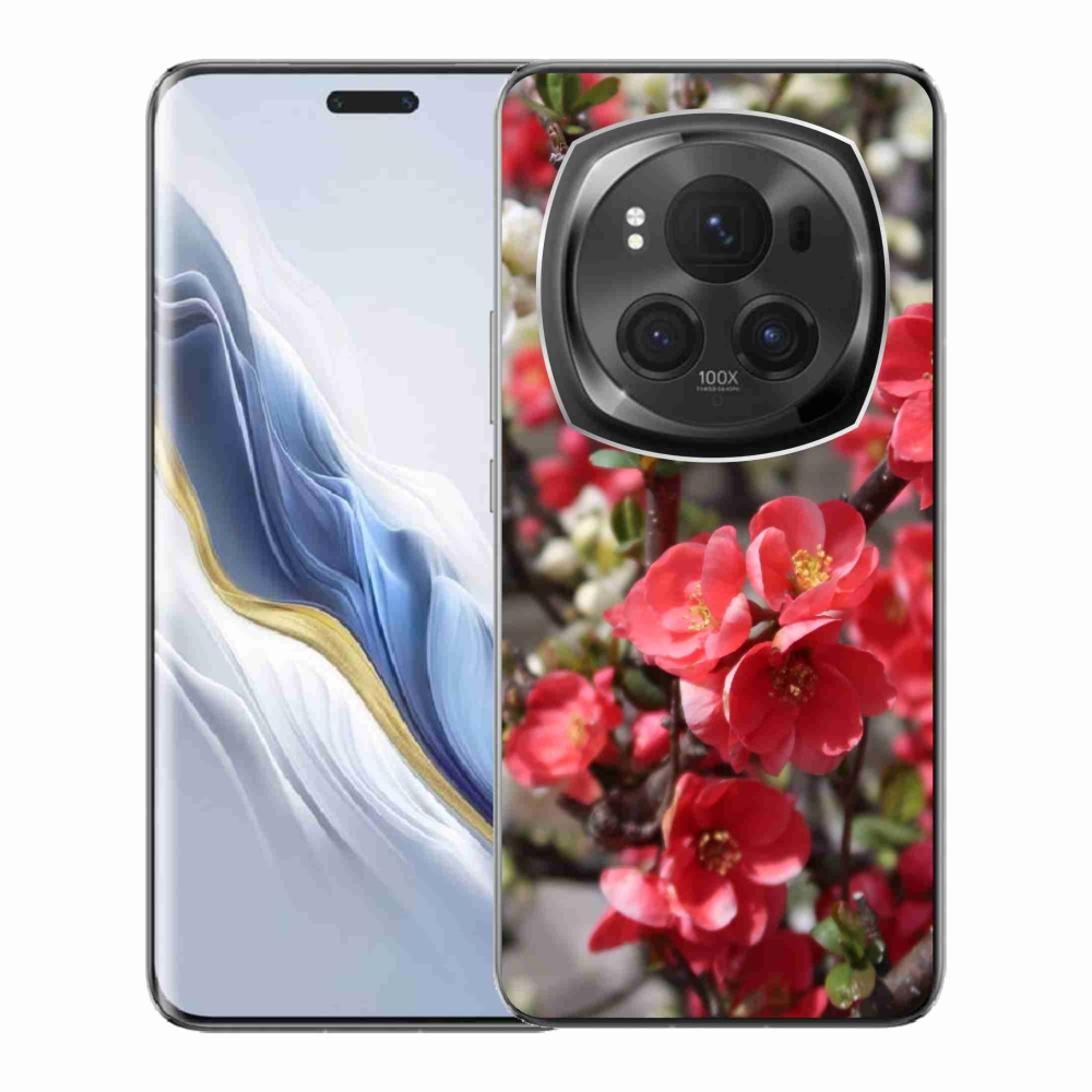 Gelový kryt mmCase na Honor Magic 6 Pro 5G - červené květy