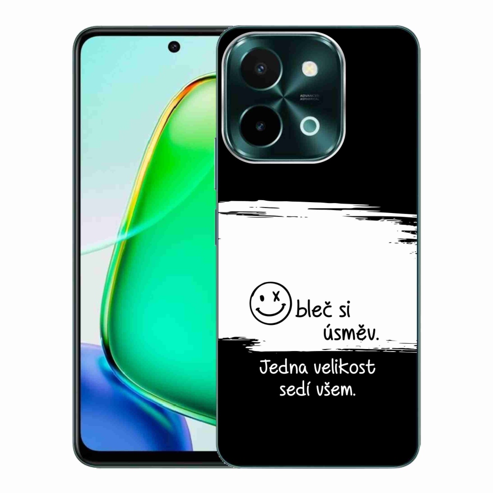 Gelový kryt mmCase na Vivo Y28 - vtipný text 8 bíločerné pozadí