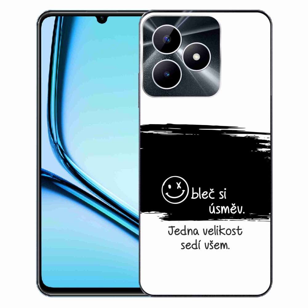 Gelový kryt mmCase na Realme Note 50 - vtipný text 8 černobílé pozadí