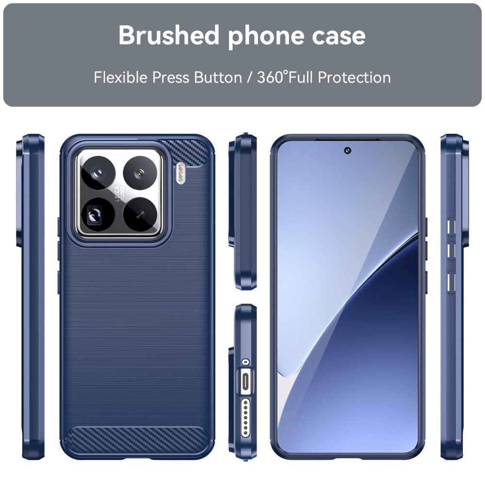 Carbon odolný gelový obal na Xiaomi 15 Pro - modrý