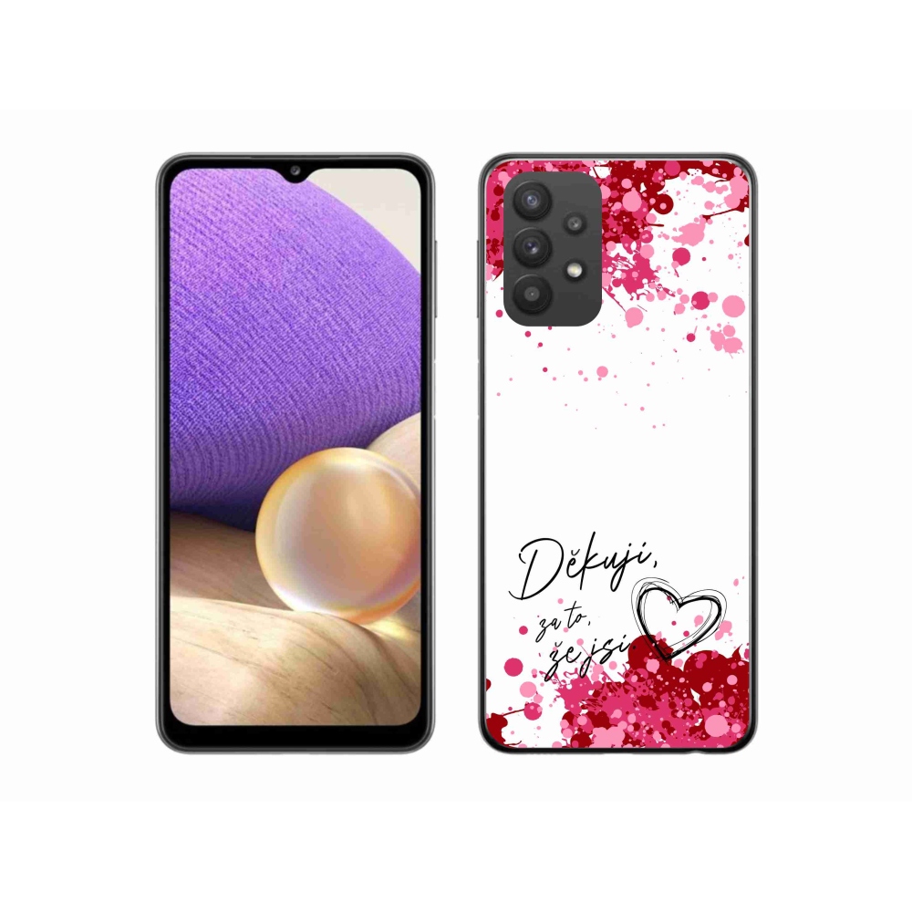 Gelový kryt mmCase na Samsung Galaxy A32 5G - zamilovaný text 2 bílé pozadí