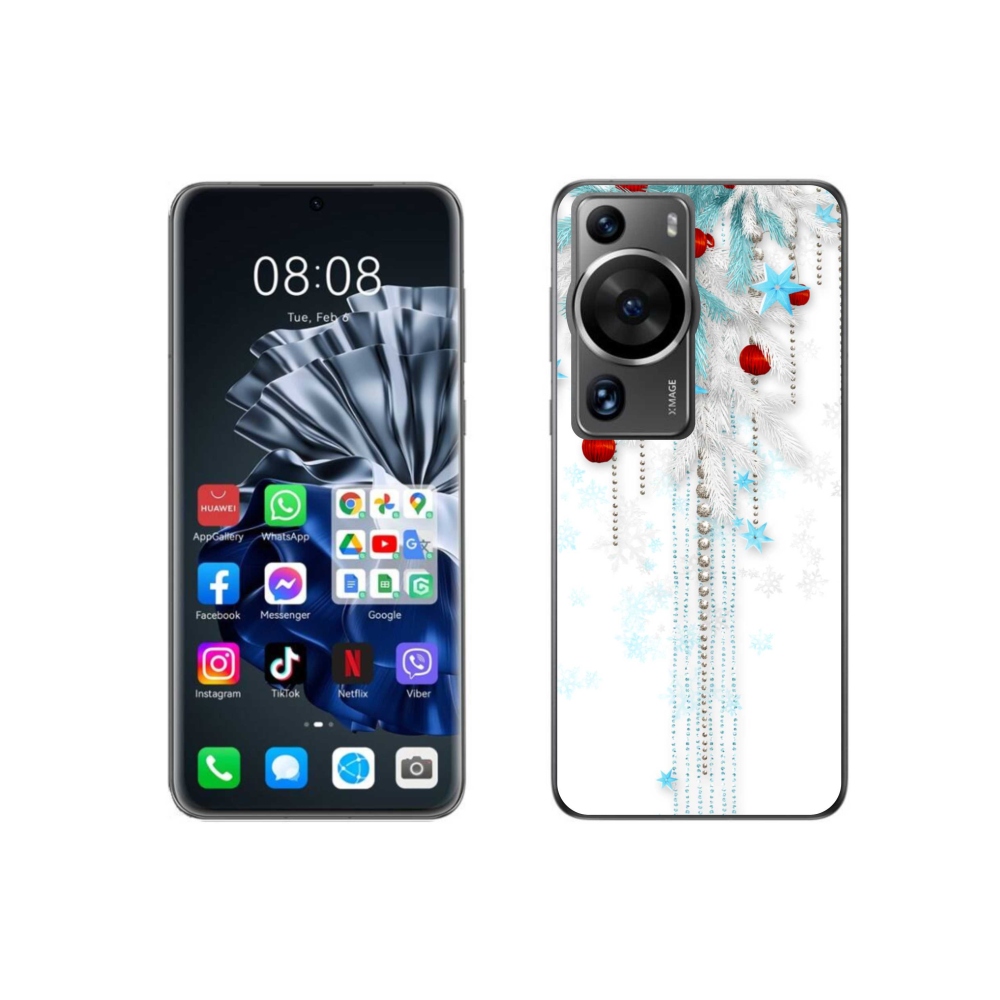 Gelový kryt mmCase na Huawei P60 Pro - vánoční ozdoby