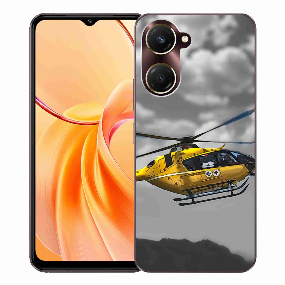 Gelový kryt mmCase na Vivo Y28s 5G - žlutá helikoptéra