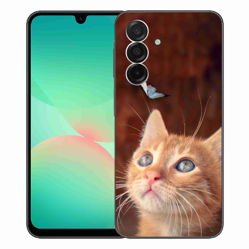 Gelový kryt mmCase na Samsung Galaxy A26 5G - motýl a kotě