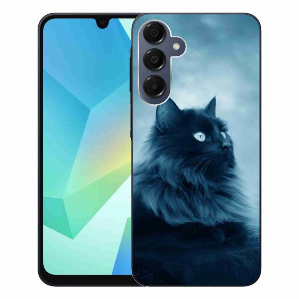 Gelový obal mmCase na Samsung Galaxy A16 4G/5G - černá kočka 1