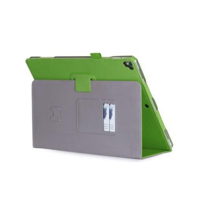 Two-point PU kožené pouzdro s dělenou chlopní na iPad Pro 12.9 - zelené