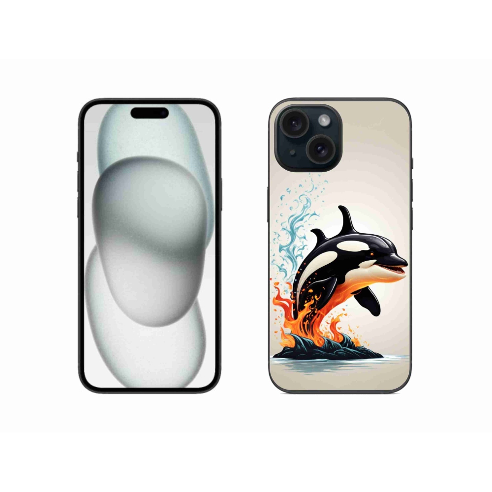 Gelový kryt mmCase na iPhone 15 - kosatka