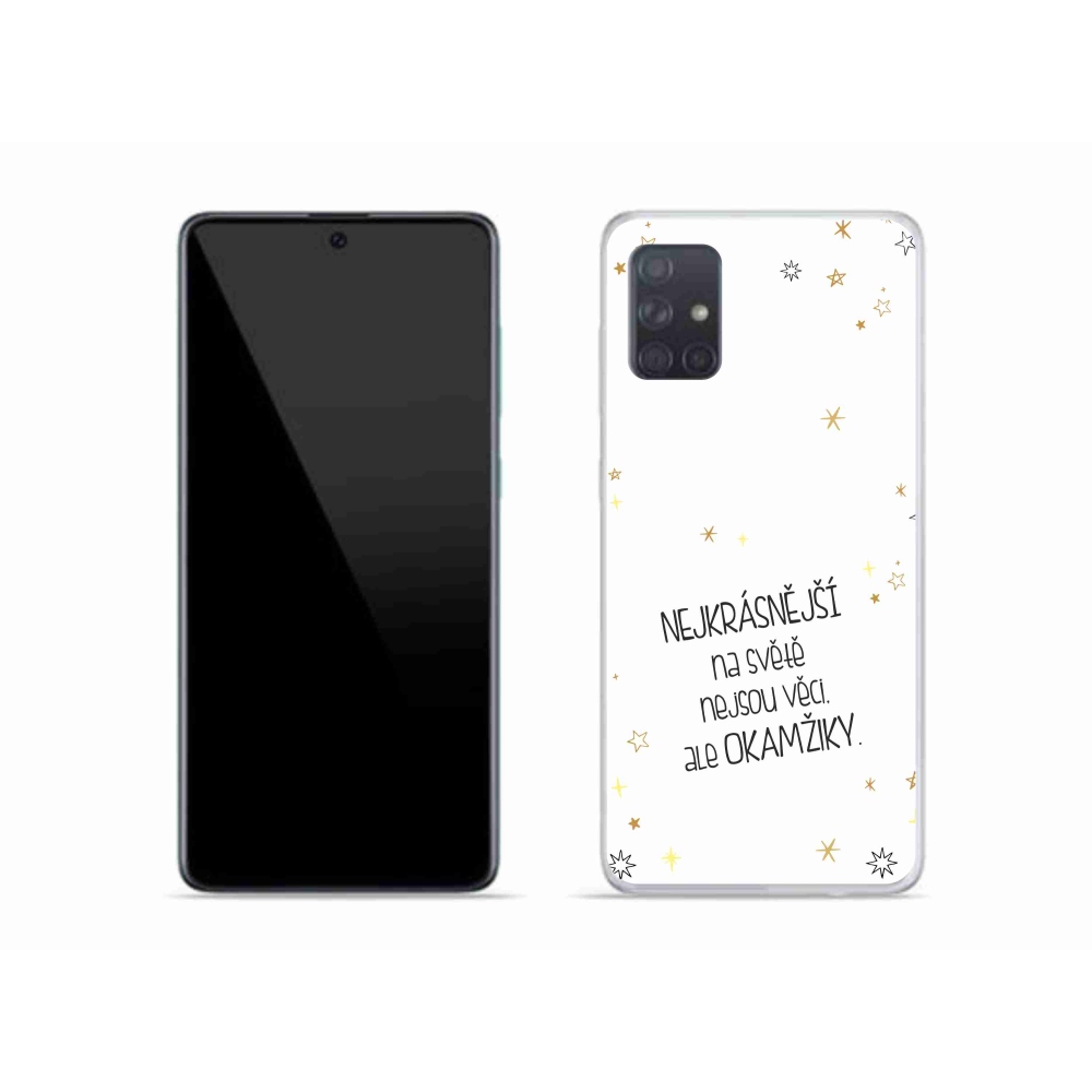 Gelový kryt mmCase na Samsung Galaxy A51 - citát 4 bílé pozadí