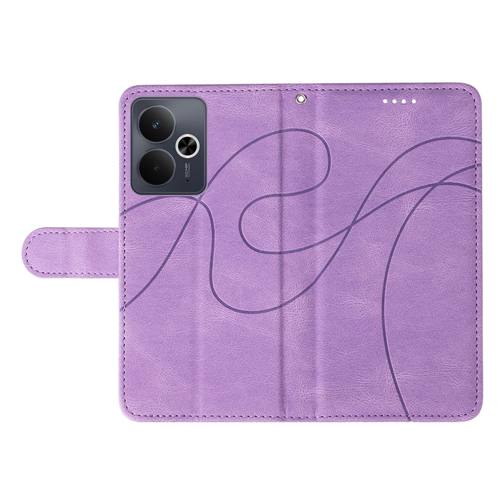 Curved knížkové pouzdro na Realme 14 5G/14T 5G - fialové