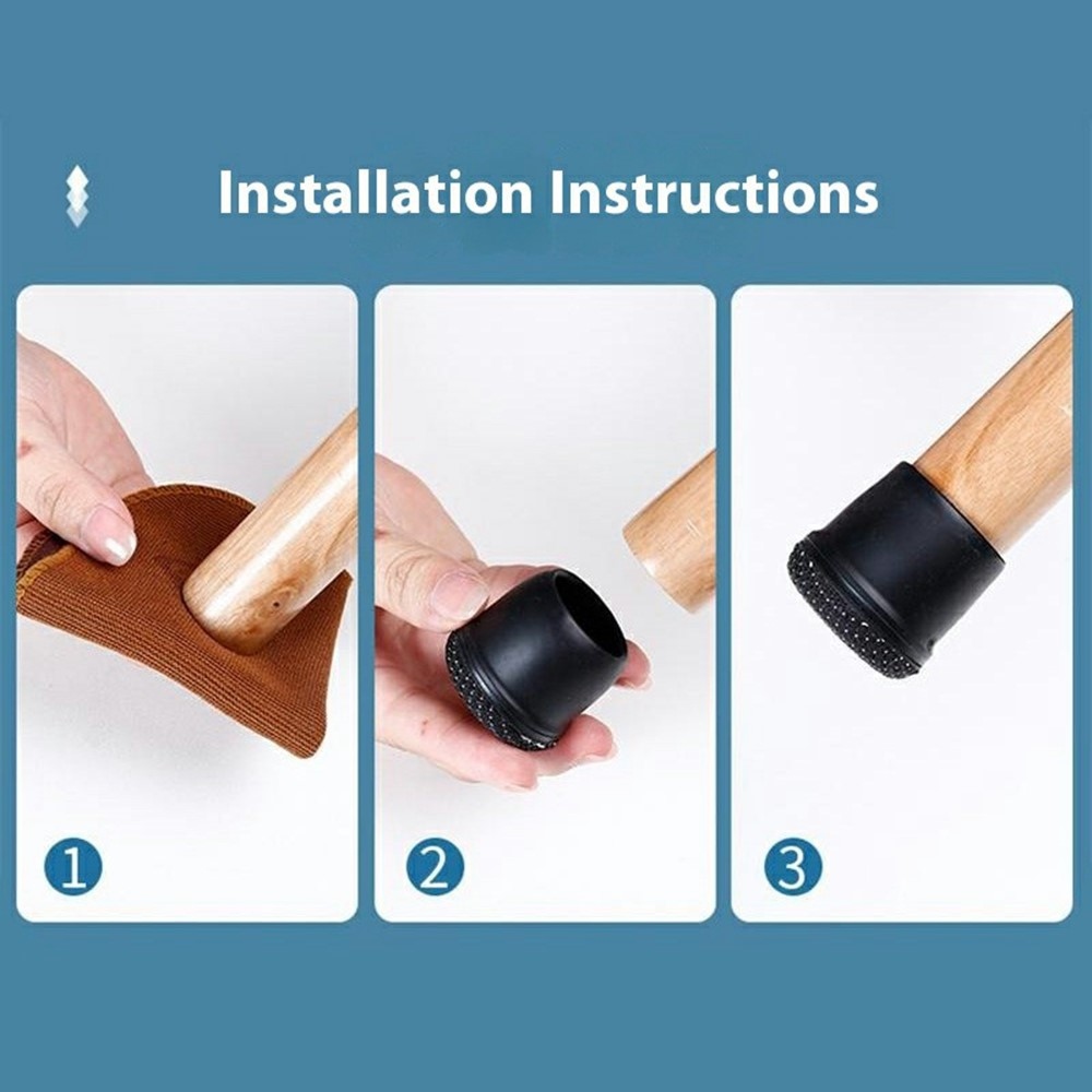 Ochranné silikonové krytky na nohy nábytku 24 ks