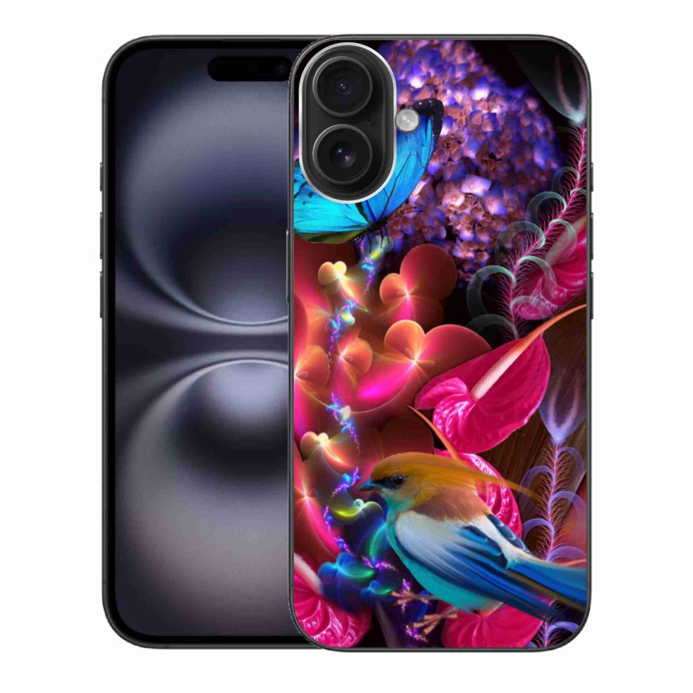 Gelový kryt mmCase na iPhone 16 Plus - barevné květiny