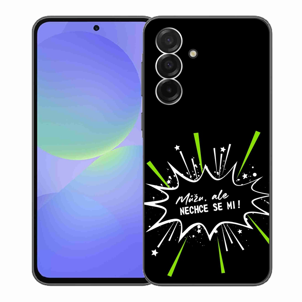 Gelový kryt mmCase na Samsung Galaxy A36 5G - vtipný text 11 černé pozadí