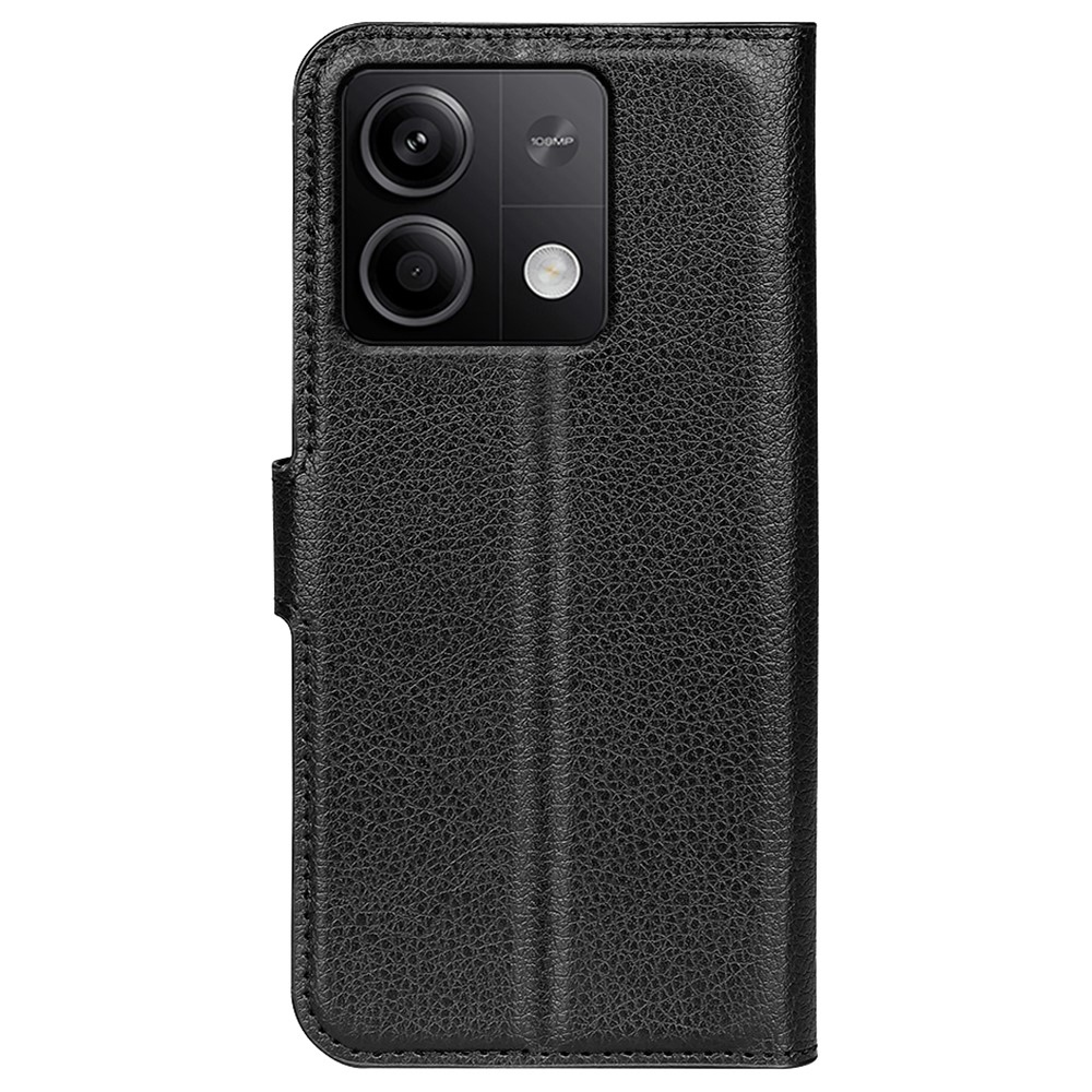 Litchi knížkové pouzdro na Xiaomi Redmi Note 13 5G - černé