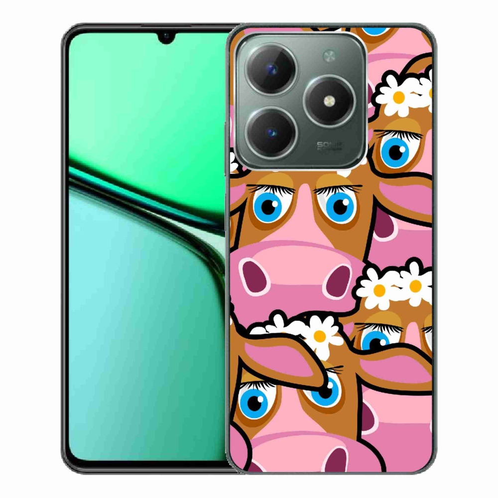 Gelový kryt mmCase na Realme C61 - kreslené kravičky