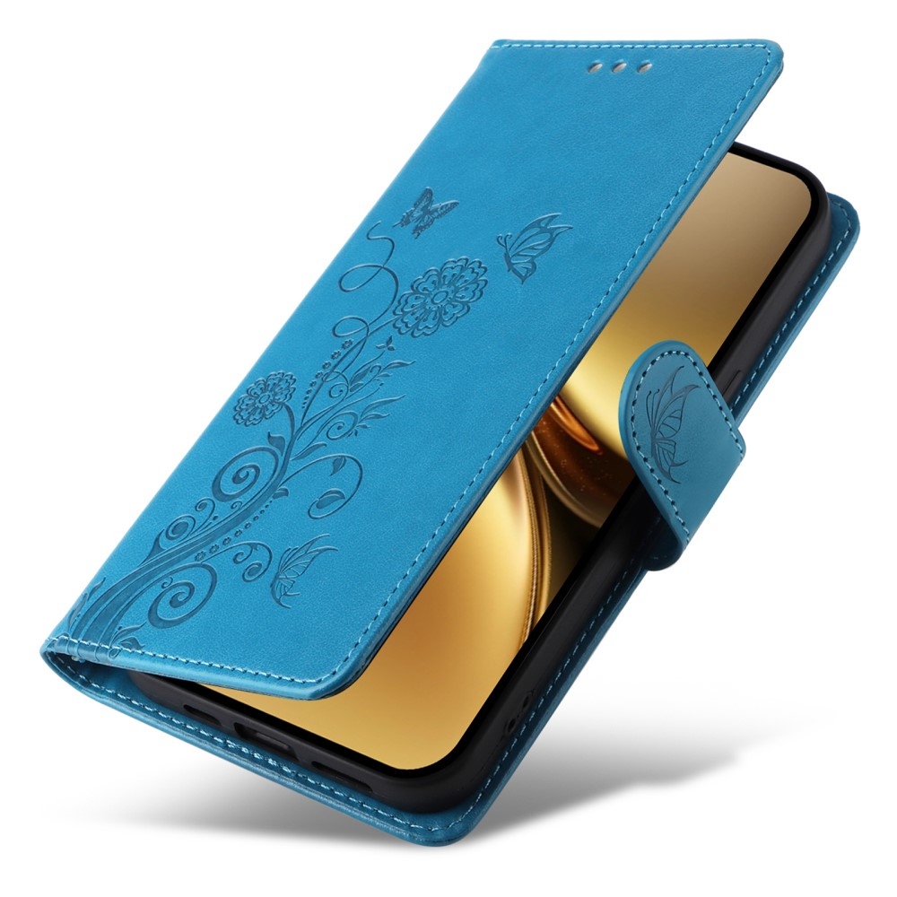 Flowery knížkové pouzdro na Vivo X200 Pro 5G - modré