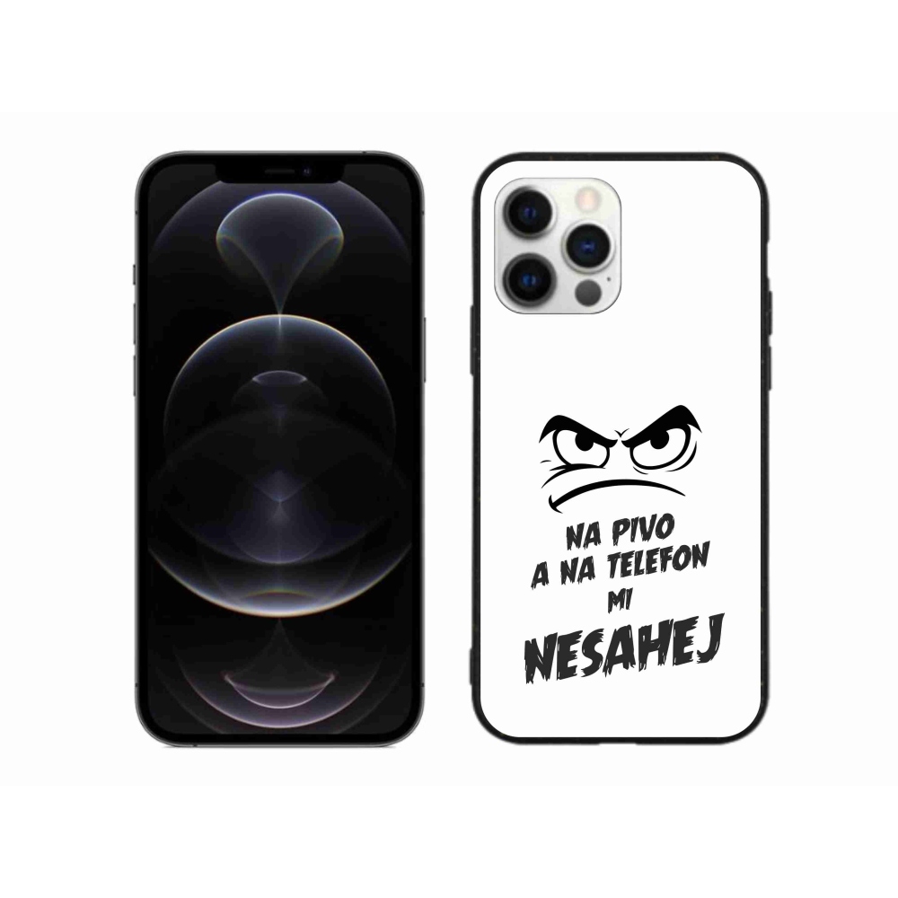 Gelový kryt mmCase na iPhone 12 Pro Max - pivní motiv 2 bílé pozadí