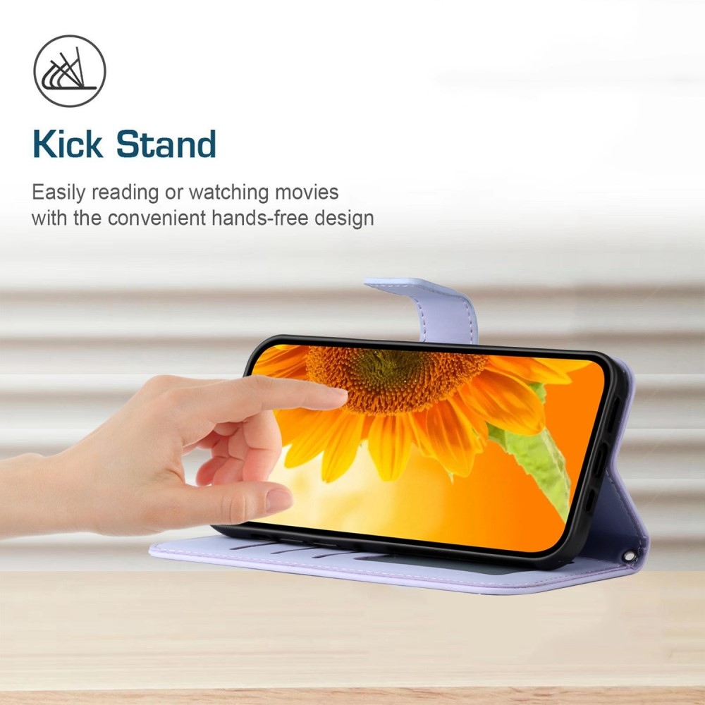 Sunflower knížkové pouzdro na Vivo X80 Lite - světlefialové