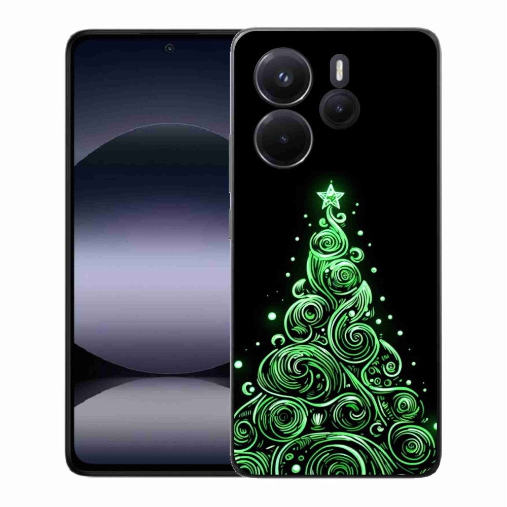 Gelový kryt mmCase na Xiaomi Redmi Note 14 - neonový vánoční stromek 3