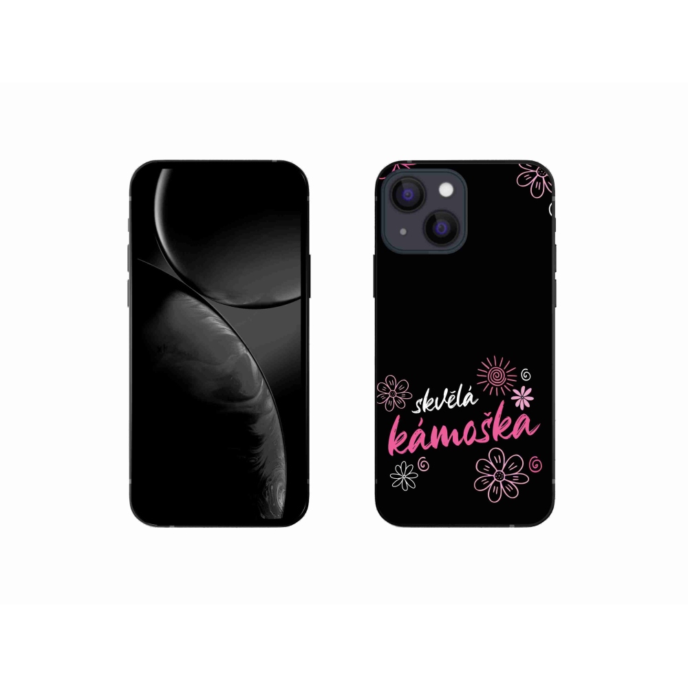 Gelový kryt mmCase na iPhone 13 mini 5.4 - skvělá kámoška černé pozadí