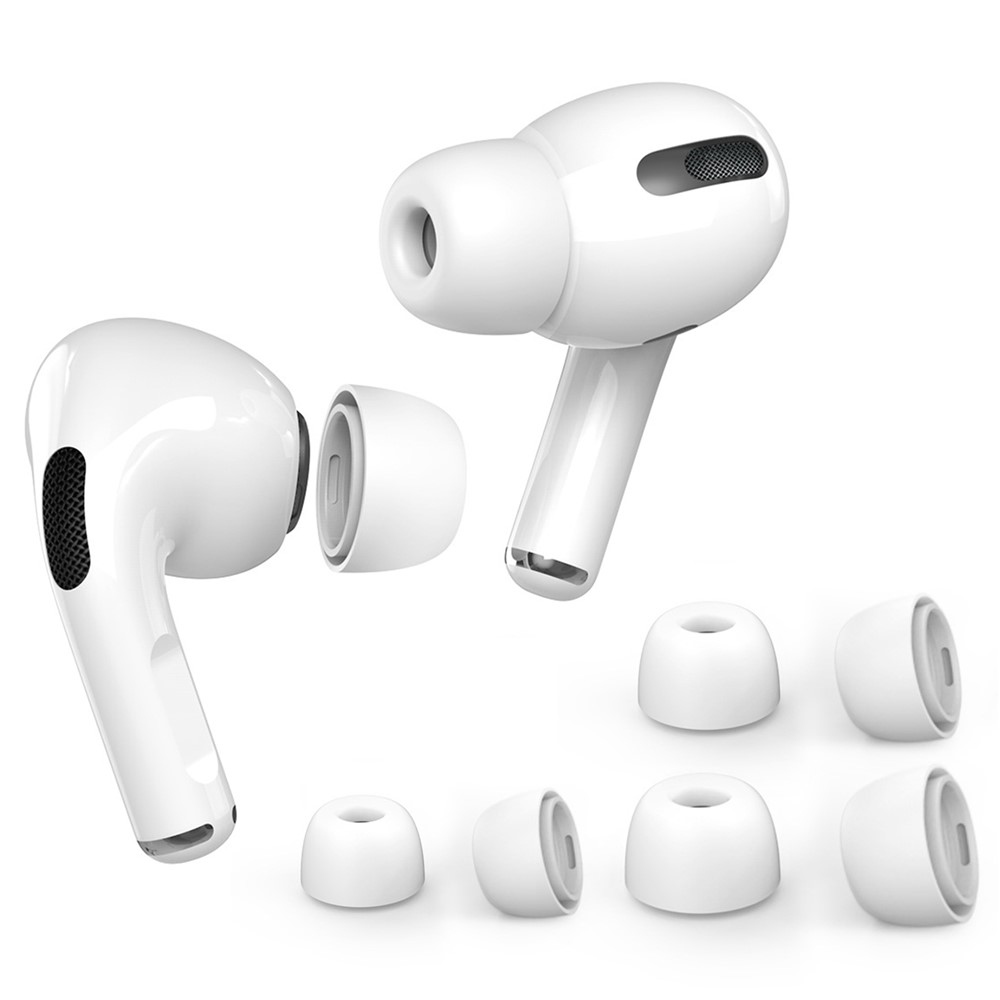 Sada bílých silikonových nástavců do sluchátek kompatibilní s AirPods Pro/Pro 2 - S/M/L